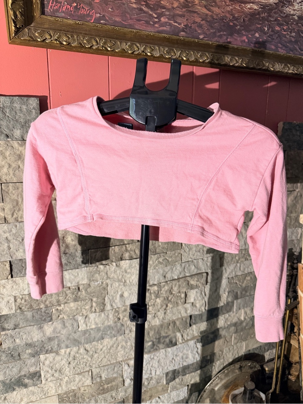 OshKosh B'gosh Girl's Pink Super Cropped Long Sleeve Sweatshirt